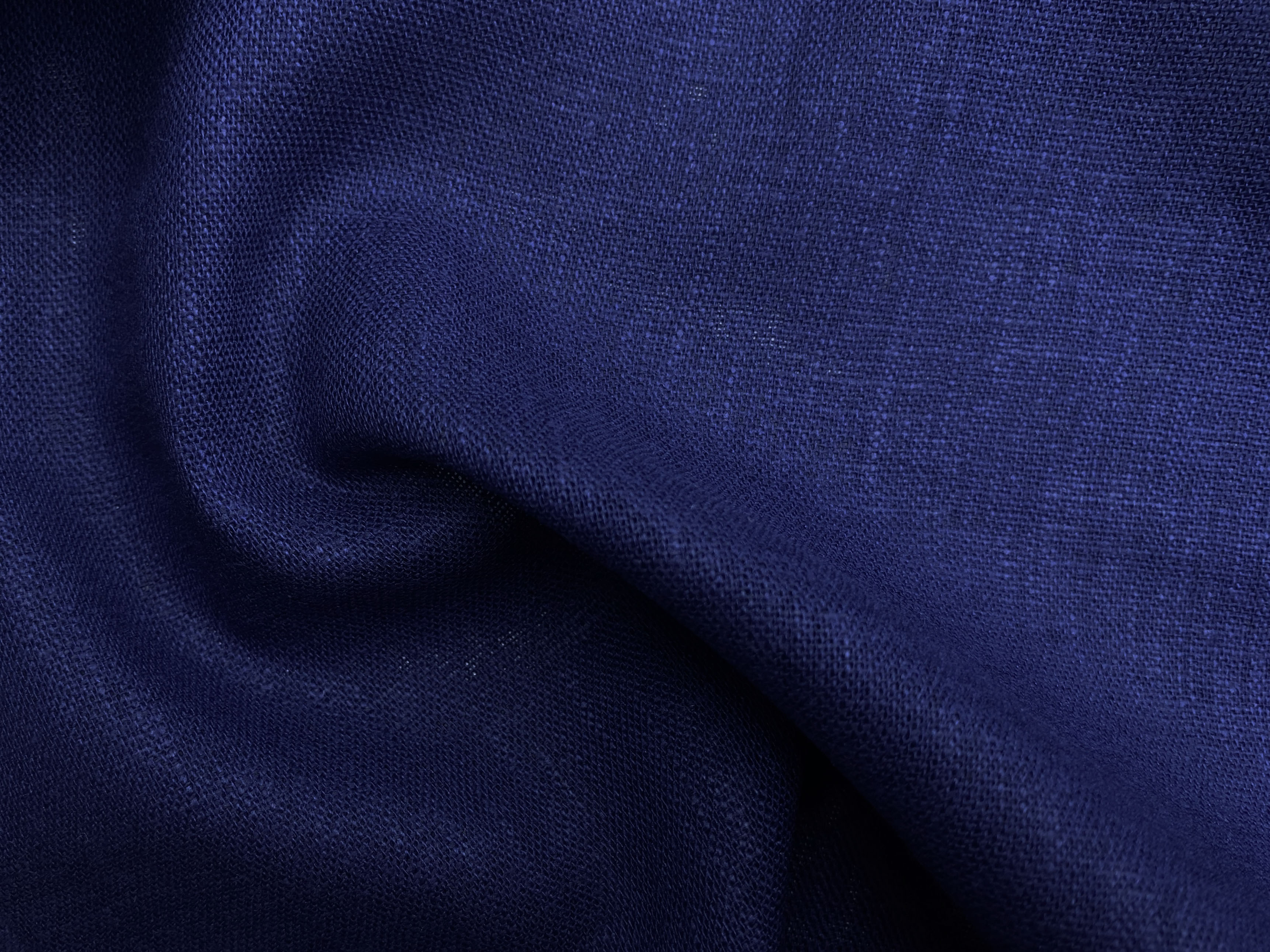 Ткань Лён  синего цвета однотонная 20512 3