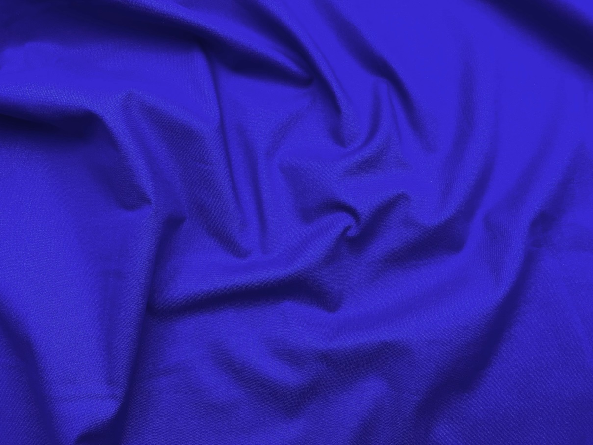 Ткань Хлопок  синего цвета однотонная 16833 3