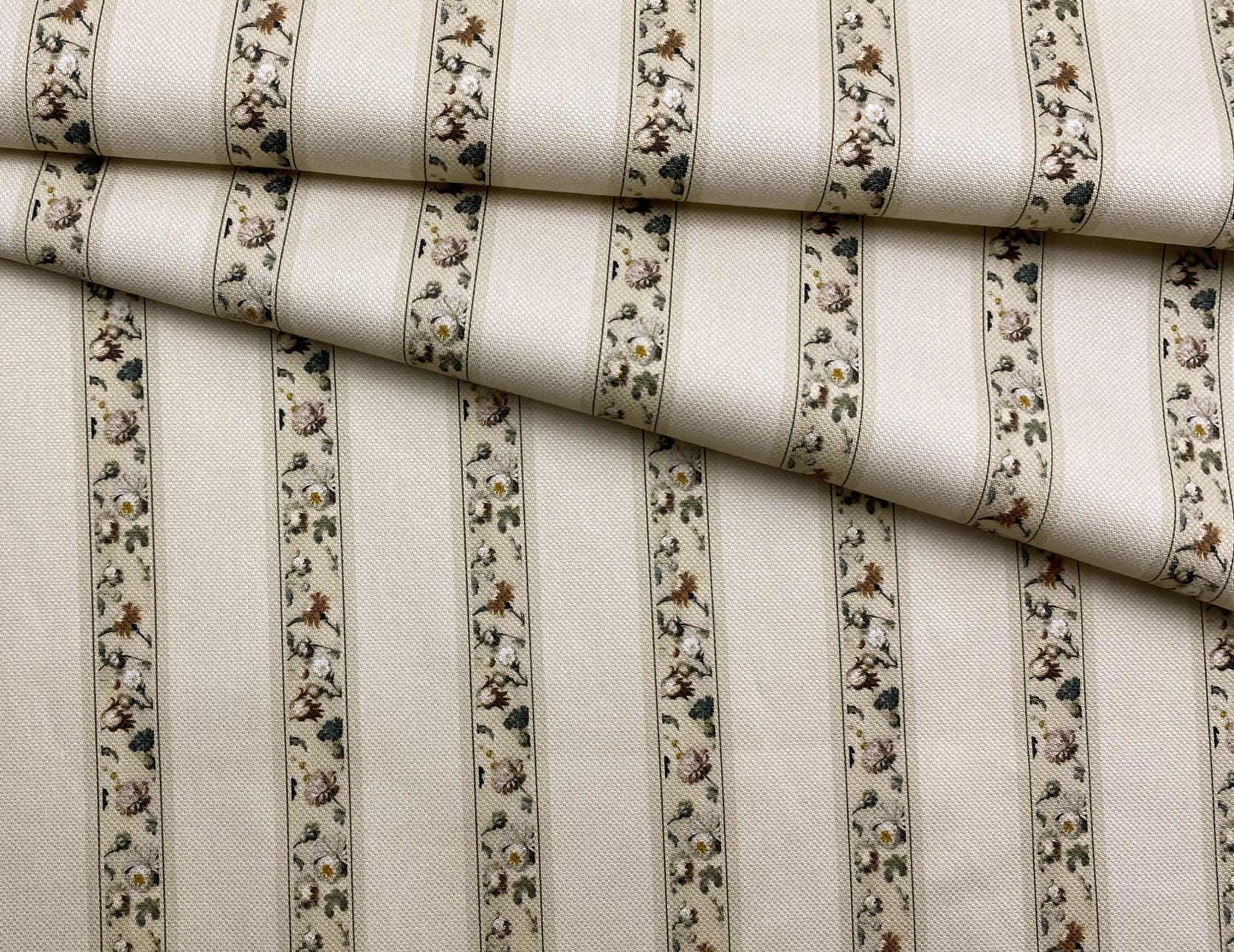 Ткань Пике  бежевого цвета с принтом полосы из цветов 16940 1